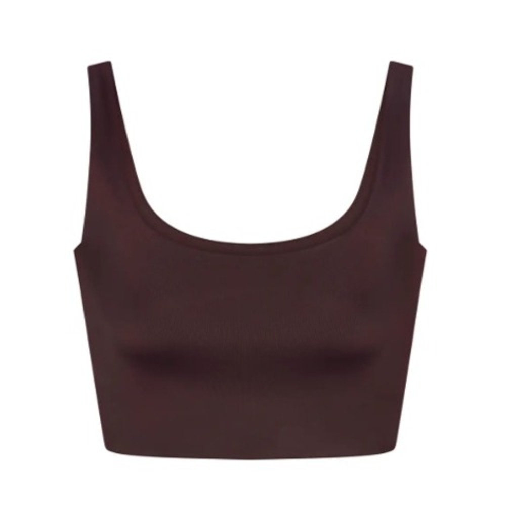 Skims Scoop Neck Longline Bra Phoenix Brown BR-SPT-5149W Medium
